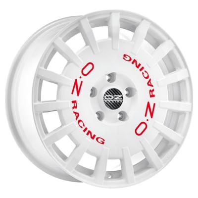 OZ Rally Racing 7x17 5x114,3 ET45 D75 Race White + Red Lettering