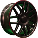 PDW L5424 8,5x19 5x130 ET38 D66,6 Satin Black Red Lip