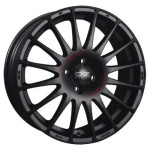 OZ Superturismo GT 8x17 5x112 ET35 D75 Matt Black + Red Lettering