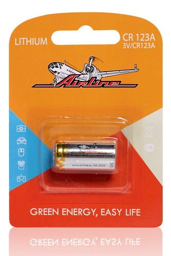 Батарейка CR123A 3V литиевая 1 шт. (AIRLINE) CR123A-01