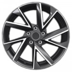 Khomen Wheels V-Spoke 714 (17 ZV RAV 4) 7x17 5x114,3 ET39 D60,1 Black-FP